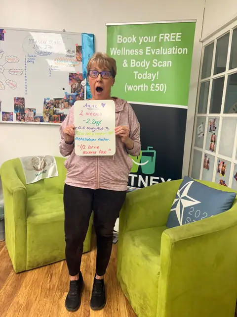 Assessment board held by a member of the Witney Nutrition Club